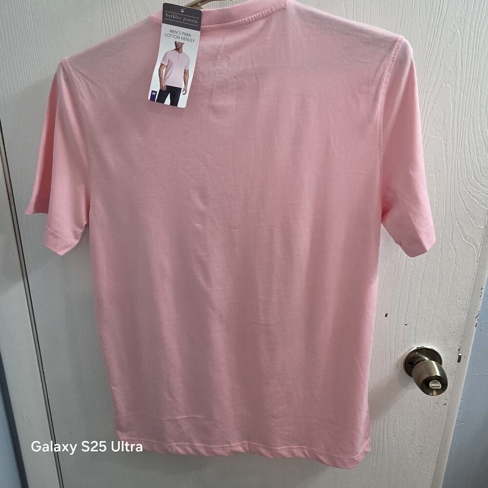 BERKLEY JENSEN 100% Pima Cotton Polo Golf Shirt MENS M Pink NWT Casual Classic - Picture 2 of 7